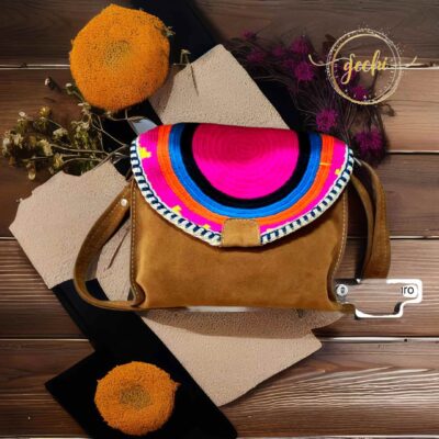 Bolso En Cuero Tejido Wayuu