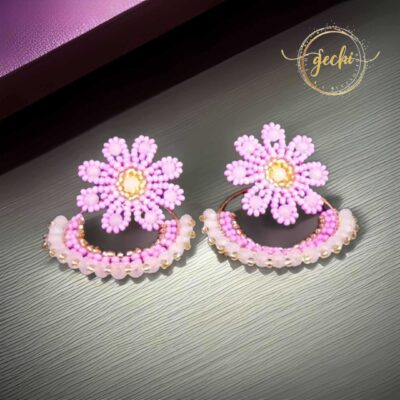 Aretes Flor Tejidos