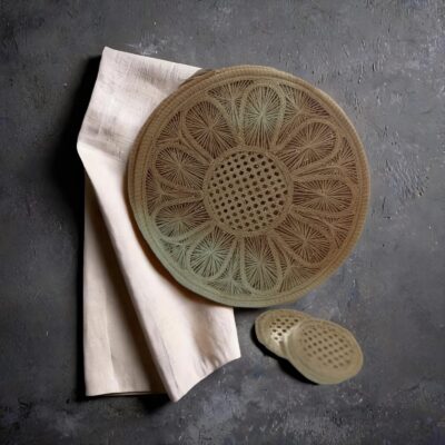 Individuales Por 6 Con Porta Vasos